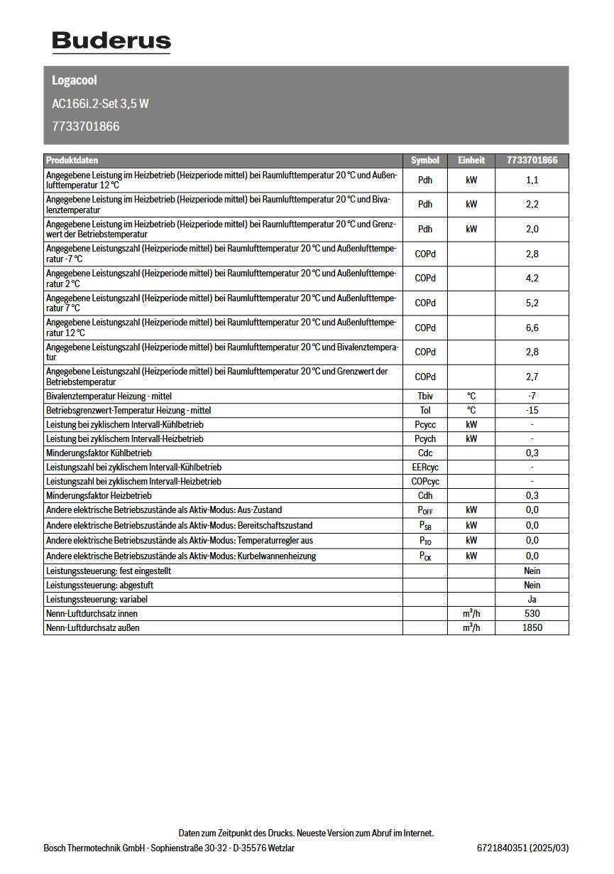 Buderus Logacool AC166i.2 - Monosplit Klimaanlagen-Set mit 3,5 kW