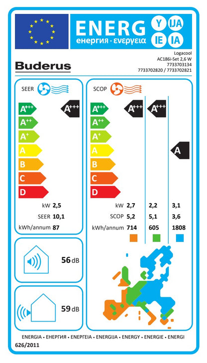 Buderus Logacool AC186i.3 - Monosplit Klimaanlagen-Set mit 2,6 kW