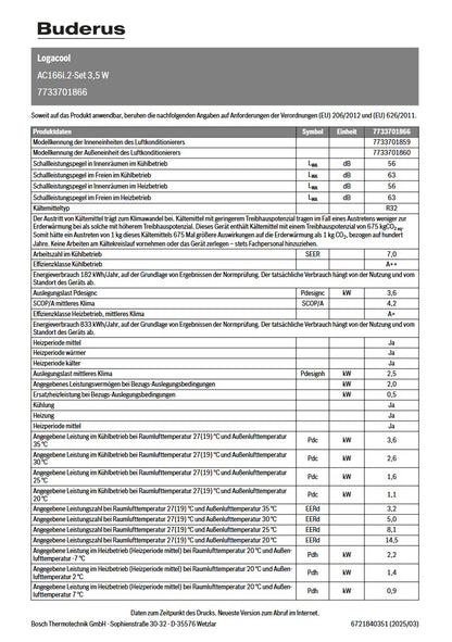 Buderus Logacool AC166i.2 - Monosplit Klimaanlagen-Set mit 3,5 kW