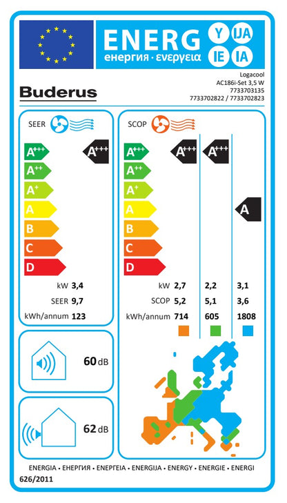 Buderus Logacool AC186i.3 - Monosplit Klimaanlagen-Set mit 3,5 kW
